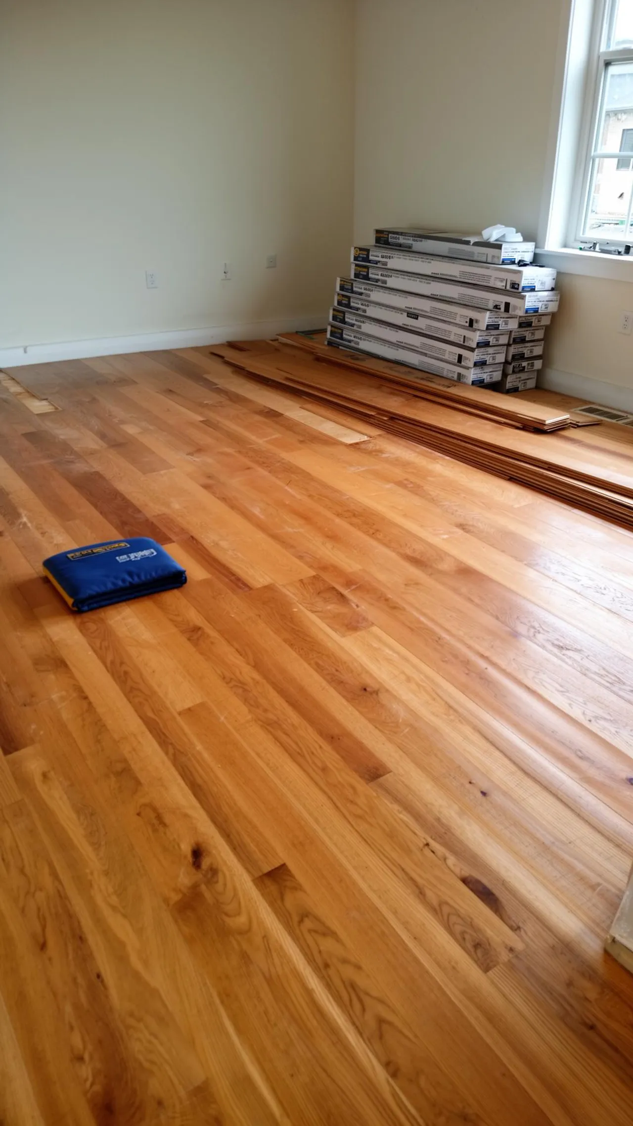 Platte County Flooring Pros installer fitting luxury vinyl plank flooring