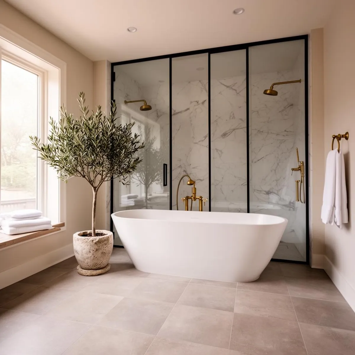 Porcelain Tile Bath flooring installation in Riverside, MO